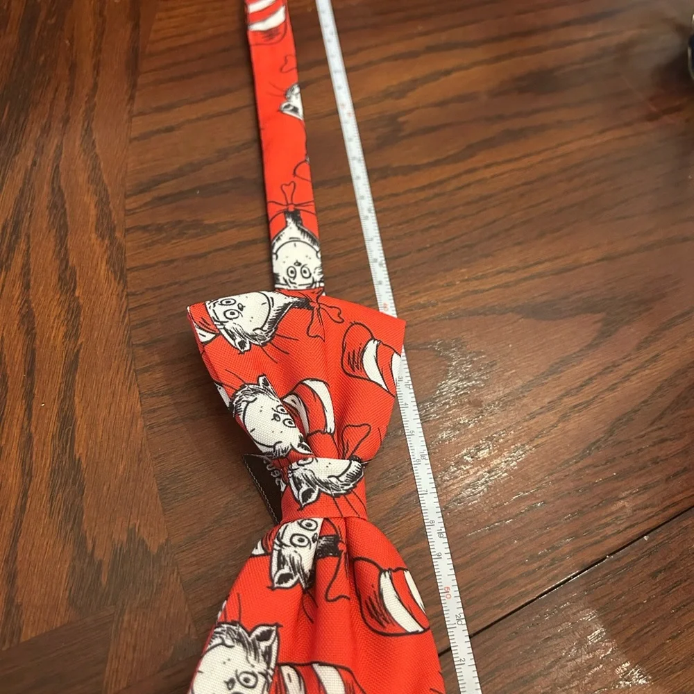 Dr. Seuss Red and White Cartoon Bow Tie